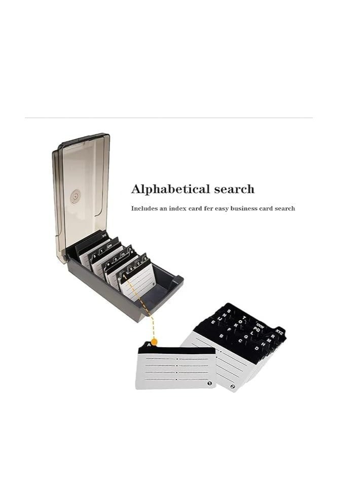Oasisgalore Business Card Holder Box Business Card File Card Storage Box Organizer，Large Capacity for 500 Cards，4 Divider Board and A-Z Index Tabs  - Image 4