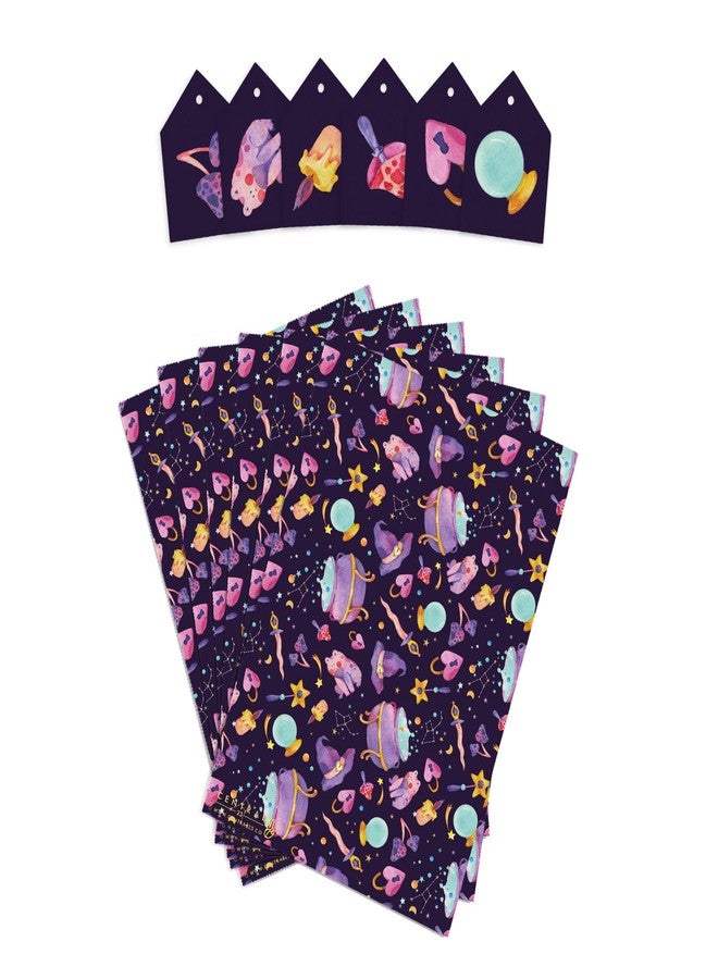 CENTRAL 23 Witch Wrapping Paper - Purple Gift Wrapping Paper - 6 Sheets Gift Wrap For Halloween - Dark Mystic - Comes With Fun Stickers - Image 3
