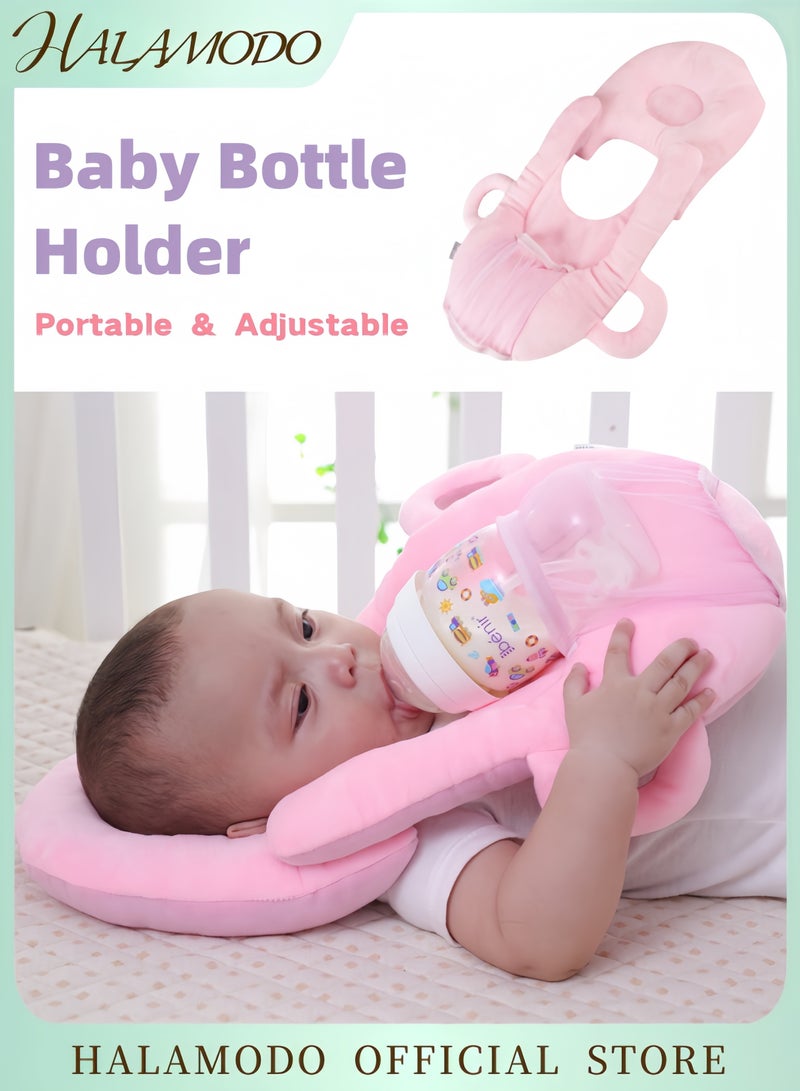HALAMODO Adjustable Baby Bottle Holder Hands-Free Self Feeding Cushion and Support Pillow Portable Baby Feeding Pad for Infants Nursing Essentials for Newborns - Image 1