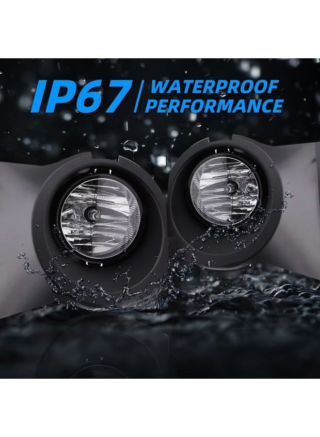 wideep Fog Light Assemblies with Bezels For F150 2009-2014 Ford, Upgrade Replacement Fog Lamp Assembly Kit with Housing, Plug and Play 3000K Yellow IP67 DC 12V 2Pcs, FL3Z-15200-A - Image 4