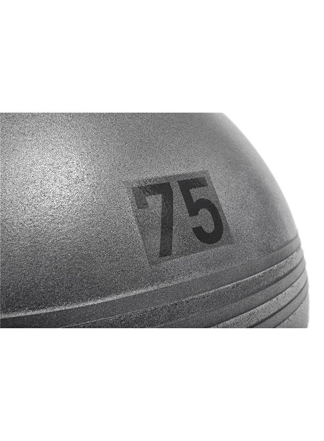 اديداس كرة رياضية رمادية – 75 سم، مقاومة للانفجار، مقبض مزدوج الملمس ومضخة يدوية لتدريب عضلات الجذع - Image 4