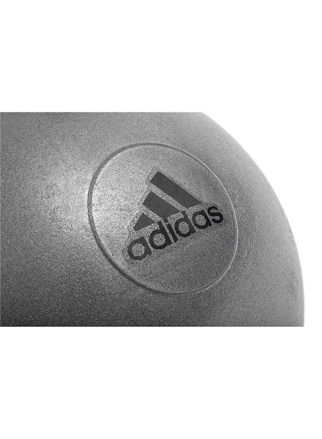 اديداس كرة رياضية رمادية – 75 سم، مقاومة للانفجار، مقبض مزدوج الملمس ومضخة يدوية لتدريب عضلات الجذع - Image 5