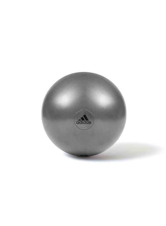 اديداس كرة رياضية رمادية – 75 سم، مقاومة للانفجار، مقبض مزدوج الملمس ومضخة يدوية لتدريب عضلات الجذع - Image 2