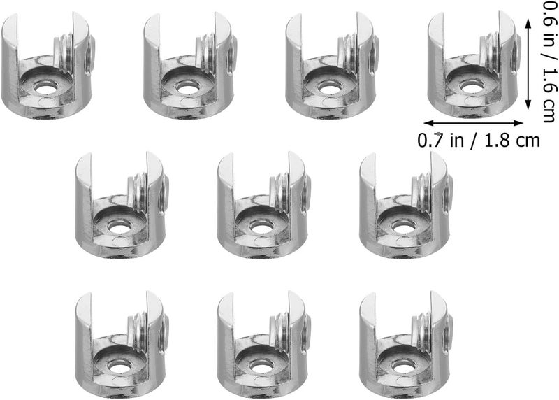LABRIMP 10pcs Zinc Alloy Mirror Clips Glass Mount Clamp Thickened Adjustable Holder for Bathroom Wall Mounting, 6-8cm Glass Panel Support Brackets - Image 2