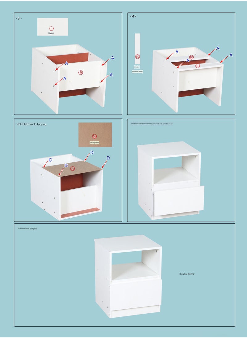 Sharpdo - Sharpdo Bedside Table Simple Modern Bedroom Nightstands Wooden Minimalist Multi-function Light Luxury Style Bedside Storage Small Cabinet - Image 1