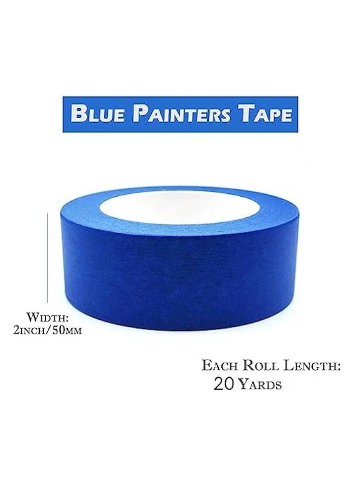 erorex [6 Rolls] Blue Painter’s Tape - 2" x 20 Yards Masking Tape for Painting, DIY Crafts & Home Office Use  - Image 3
