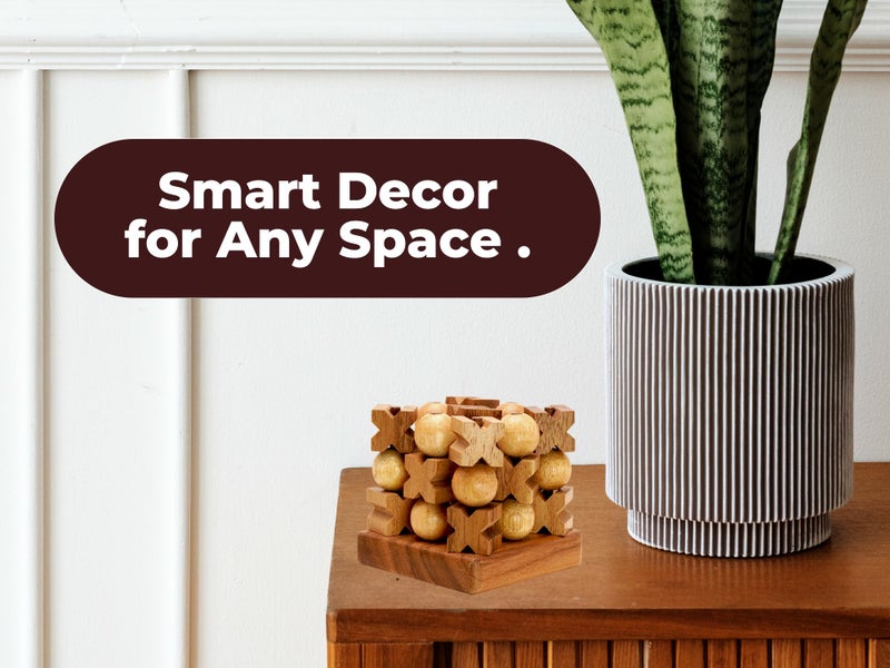 BSIRI 3D Wooden Tic Tac Toe - Rustic Coffee Table Decor, Unique Gifts for Special Occasions, Fun for All Ages in Strategic Game Night, Family Games, and More - Image 3
