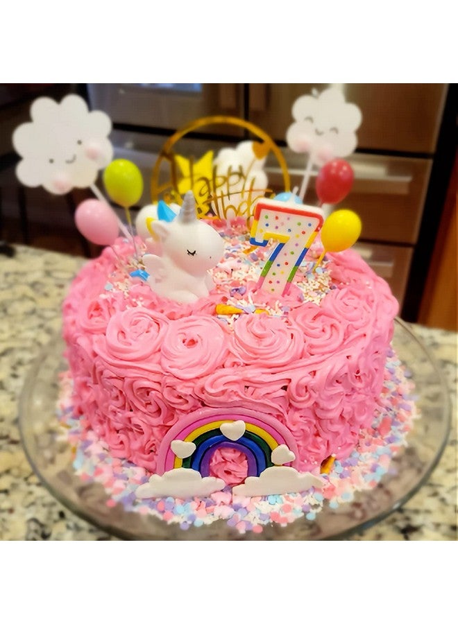 Qoadwem Unicorn Cake Topper, Qoadwem 15pcs Unicorn Rainbow Cake Toppers For Girls with Rainbow Heart Unicorn Cloud Balloon Happy Birthday Cake Decorations For Boys Girls Kids Birthday - Image 4