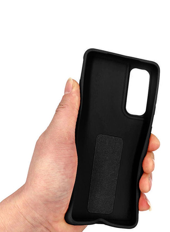 NIBEMINENT Pack Of Ceramic Nano Screen Protector With Silicone Hand Band Grip Cover Case For Samsung Galaxy S21 5G 6.7inch Black/Clear - Image 3