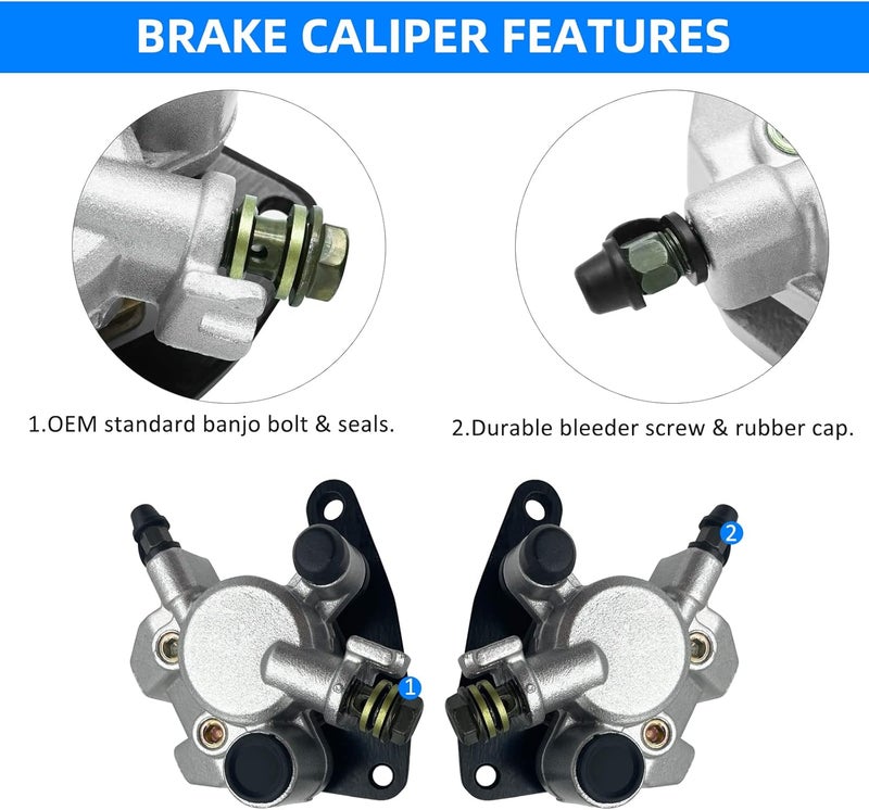 M MATI Front Left Right Brake Calipers & Pads for Kawasaki KFX400 KSF400 (2003-2006) - Image 4