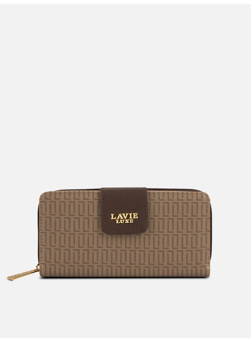 Luxe Mono Mia25 Women's Bifold Zip Wallet (Coffee)