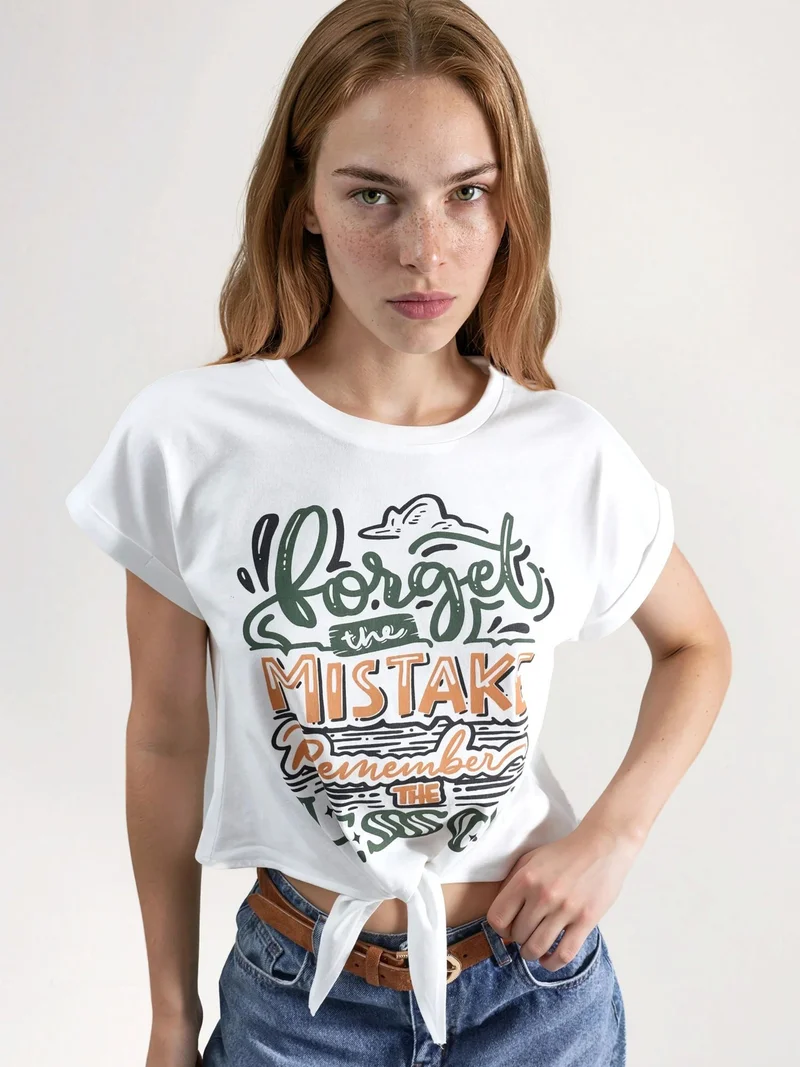 هيكاب Printed Crop T-Shirt