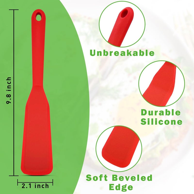 Eggssentials - Pancake Flipper Spatula - Non-Stick - Heat Resistant Egg Spatula for Kitchen Uses, Baking, Cooking, and Mixing - Red - Image 2