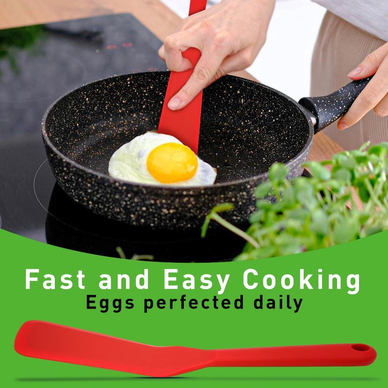 Eggssentials - Pancake Flipper Spatula - Non-Stick - Heat Resistant Egg Spatula for Kitchen Uses, Baking, Cooking, and Mixing - Red - Image 4