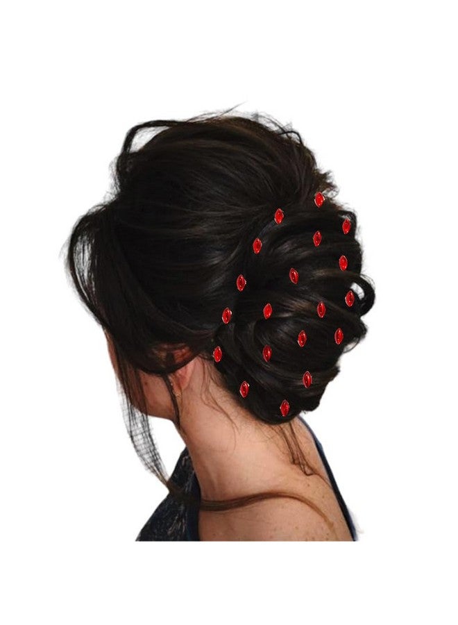 Ansh Eye-Shaped Hair Stickers: Effortless, Clip-Free Styling with 36 Pieces. Perfect for Quick, Stunning Hair Accessories and Easy Hairdos_2854_Red - Image 5