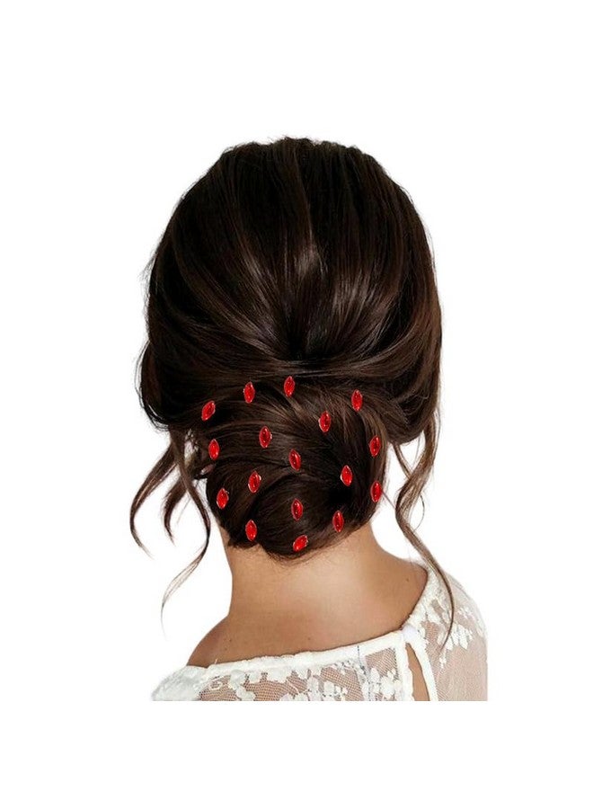 Ansh Eye-Shaped Hair Stickers: Effortless, Clip-Free Styling with 36 Pieces. Perfect for Quick, Stunning Hair Accessories and Easy Hairdos_2854_Red - Image 2