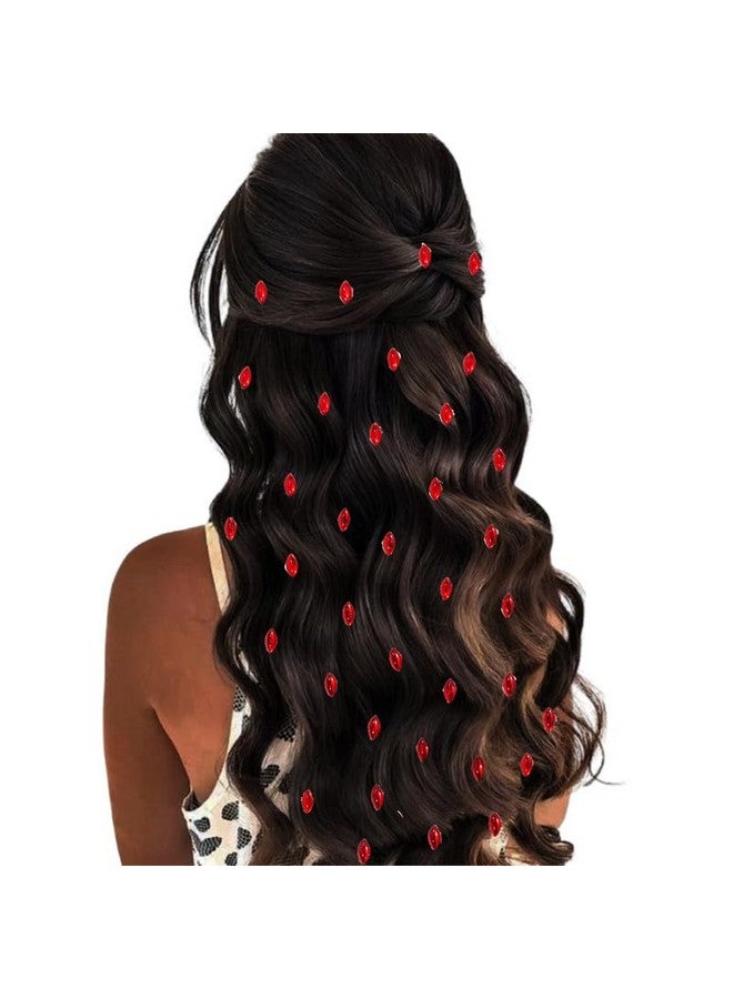 Ansh Eye-Shaped Hair Stickers: Effortless, Clip-Free Styling with 36 Pieces. Perfect for Quick, Stunning Hair Accessories and Easy Hairdos_2854_Red - Image 1