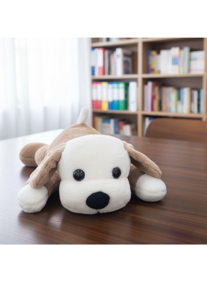 DANUBE HOME 45cm Brown & White Puppy Plush Toy – Soft Stuffed Dog for Boys & Girls | Cute Cuddly Puppy Toy, Ideal for Gift, Nursery or Playtime - Image 1