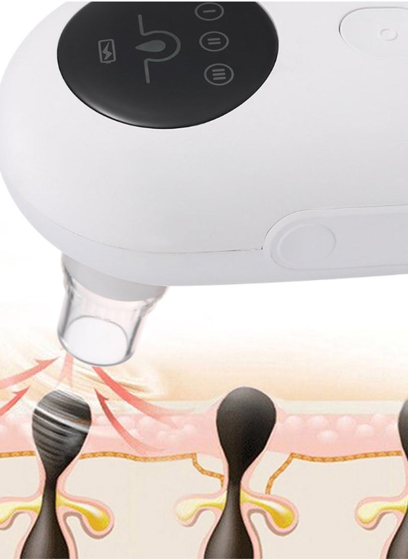 NIBEMINENT 3-Suction Electric Pore Blackhead Remover Sucker Tool With Removable Heads White/Black  - Image 2