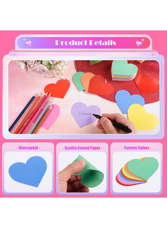 MixTeach 180Pcs Valentine Heart Paper Cutouts, 9 Color - Image 3
