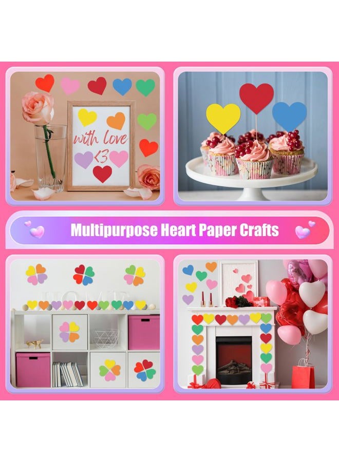 MixTeach 180Pcs Valentine Heart Paper Cutouts, 9 Color - Image 5