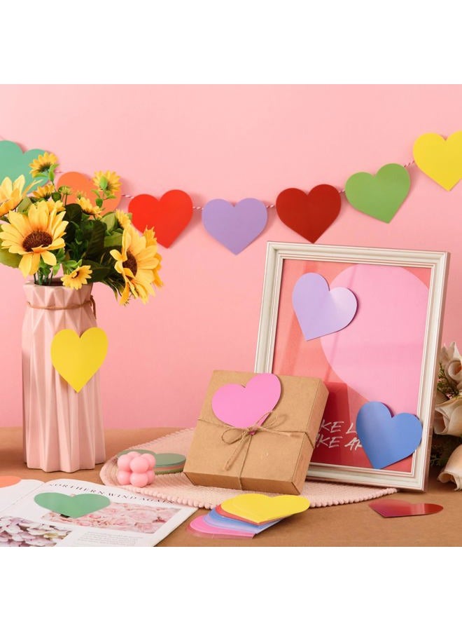 MixTeach 180Pcs Valentine Heart Paper Cutouts, 9 Color - Image 4
