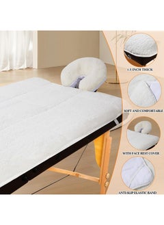 Oudain 2 Sets Quilted Fleece Massage Table Pad Set, Natural, Soft, 76 X 34 Inch Spa Massage Table Pad, Includes Pad And Face Rest Cover Professional Thick For Massage Tables Spa, Beauty Salon  - Image 5