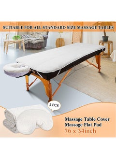 Oudain 2 Sets Quilted Fleece Massage Table Pad Set, Natural, Soft, 76 X 34 Inch Spa Massage Table Pad, Includes Pad And Face Rest Cover Professional Thick For Massage Tables Spa, Beauty Salon  - Image 3