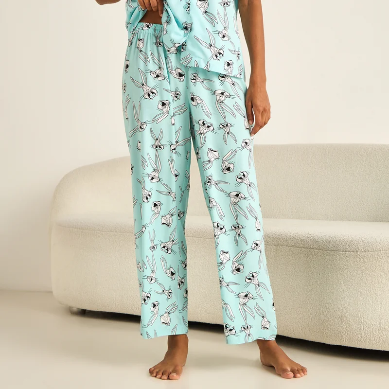 Splash FAV Pyjama Set Button-Down Shirt & Trousers Viscose