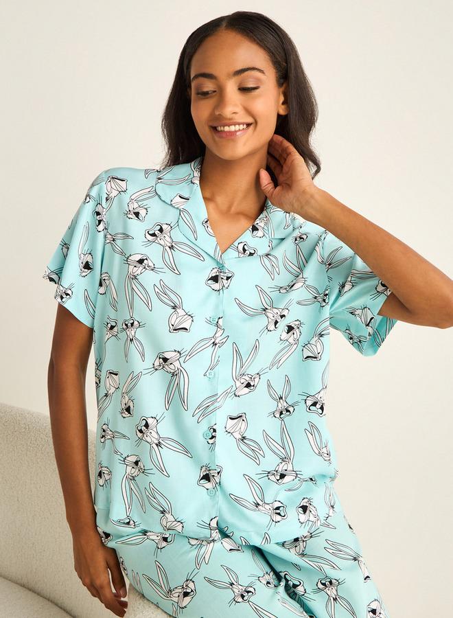 Splash FAV Pyjama Set Button-Down Shirt & Trousers Viscose - Image 1