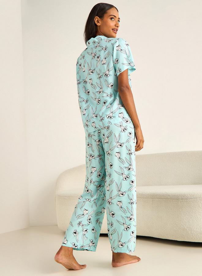 Splash FAV Pyjama Set Button-Down Shirt & Trousers Viscose - Image 3