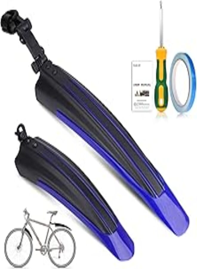 TAGVO TAGVO Bicycle Mudguard Fit for 20/22/24/26 Inch, Universal Full Coverage Thicken Widen Front and Rear Adjustable Mudguard, Mountain Bike Mudguard Set, MTB Road Bike 