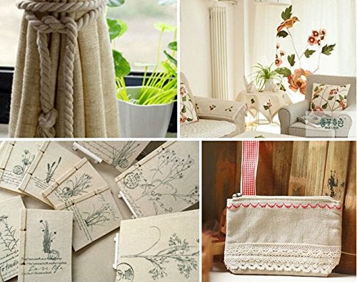 LOVOUS Nature Linen Needlework Fabric, Plain Solid Colour Linen Cloth Hemp Jute Fabric Table Cloth Garments Crafts Accessories, 20 by 62-Inch (Color 1) - Image 4