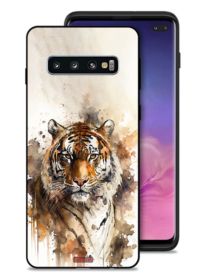 Tolwak Samsung Galaxy S10 Plus Protective Case Cover Leopard Abstract Art - Image 1