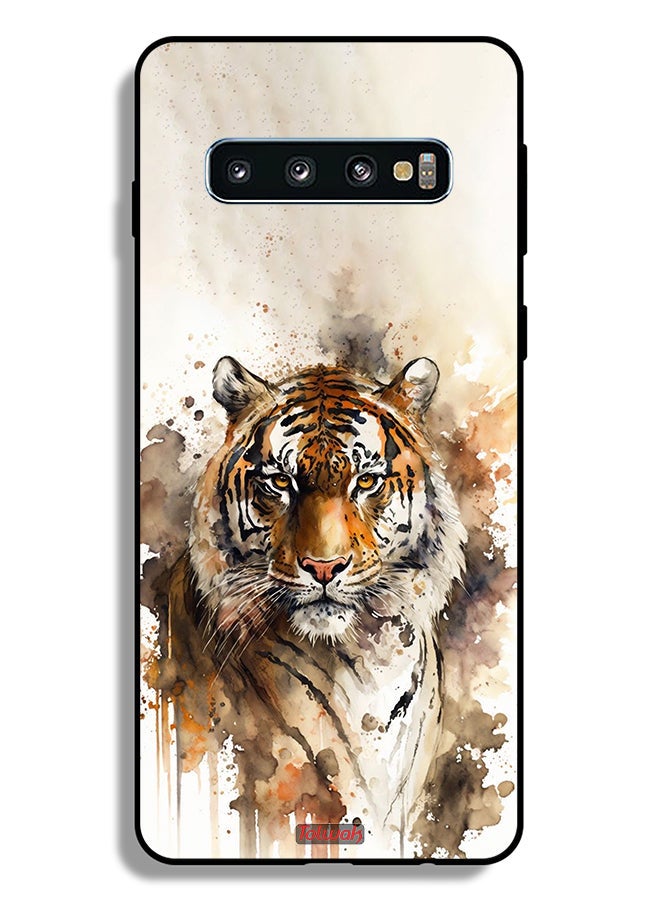 Tolwak Samsung Galaxy S10 Plus Protective Case Cover Leopard Abstract Art - Image 2