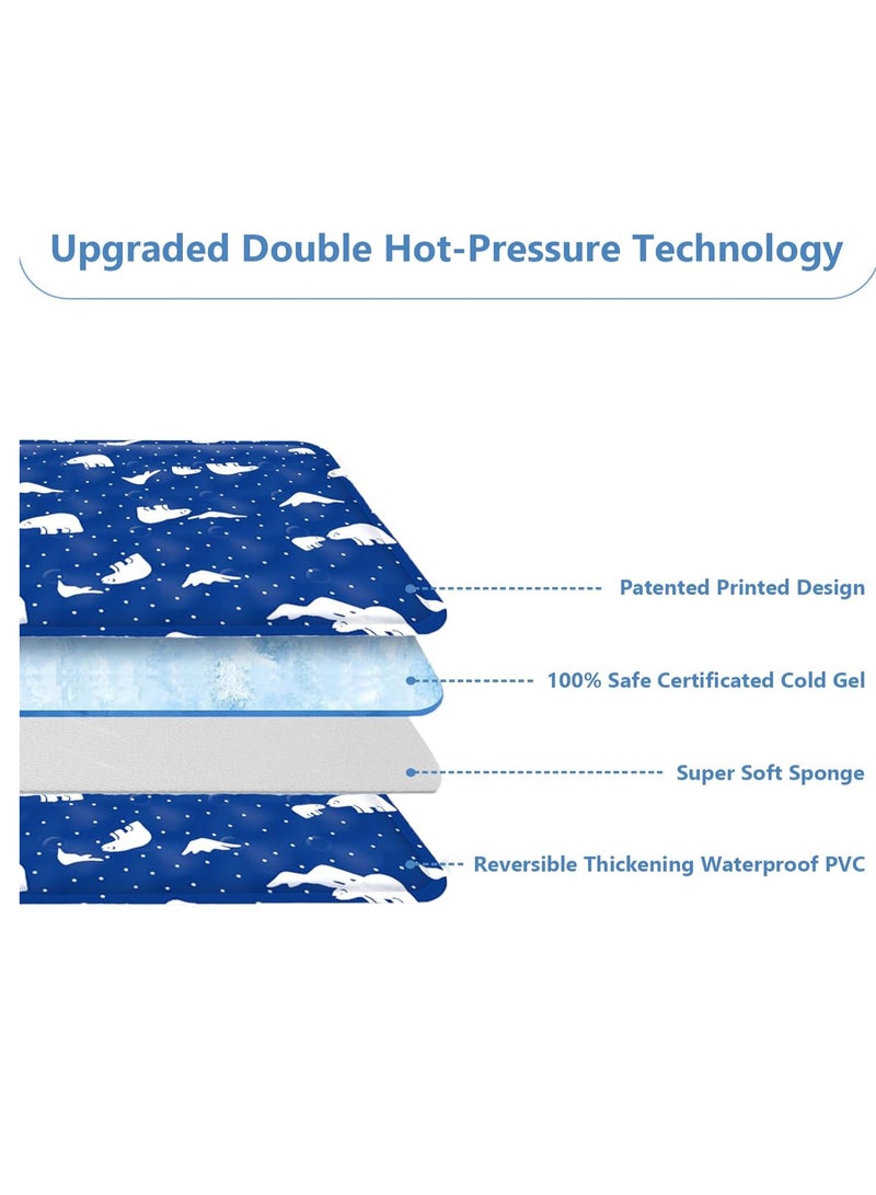 SINCHER SINCHER Summer Cooling Mat & Sleeping Pad Pet cooling mat- Cat Dog Cooling Mat,RReversible Cold Gel Cooling Pads Safe Physical Cooling Dog Kennel,Sofa,Floor Washable Summer Pet Pads (60*90CM Nav Blue)  - Image 3