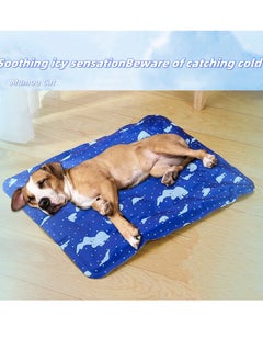 SINCHER SINCHER Summer Cooling Mat & Sleeping Pad Pet cooling mat- Cat Dog Cooling Mat,RReversible Cold Gel Cooling Pads Safe Physical Cooling Dog Kennel,Sofa,Floor Washable Summer Pet Pads (60*90CM Nav Blue)  - Image 5