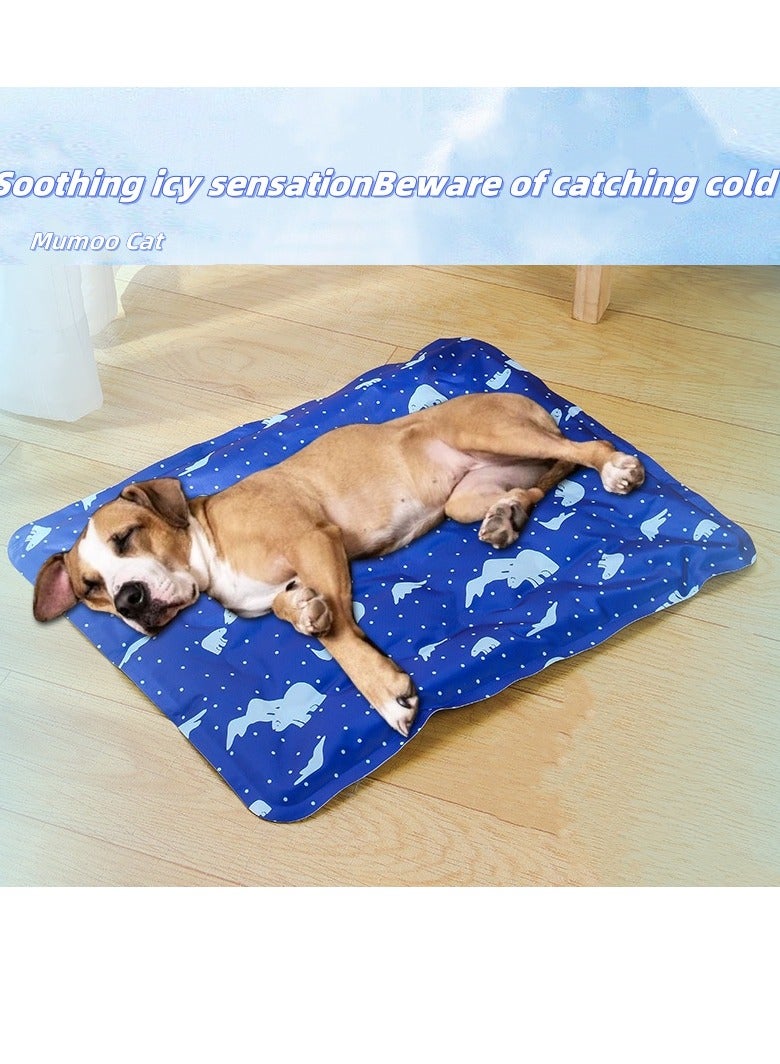 SINCHER SINCHER Summer Cooling Mat & Sleeping Pad Pet cooling mat- Cat Dog Cooling Mat,RReversible Cold Gel Cooling Pads Safe Physical Cooling Dog Kennel,Sofa,Floor Washable Summer Pet Pads (60*90CM Nav Blue)  - Image 5