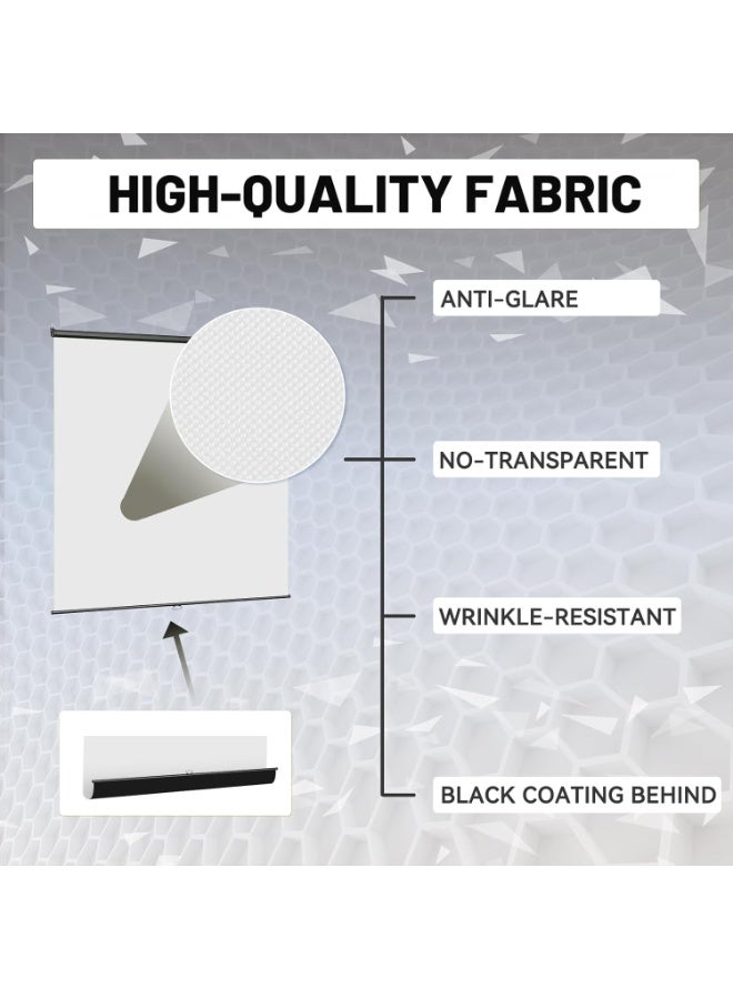 RAUBAY TWS220 Retractable Pull Down White Screen 200x220cm – Wrinkle-Resistant Polyester Backdrop, Auto-Lock Wall Mount System, For Video Production, Streaming & Photography - Image 4