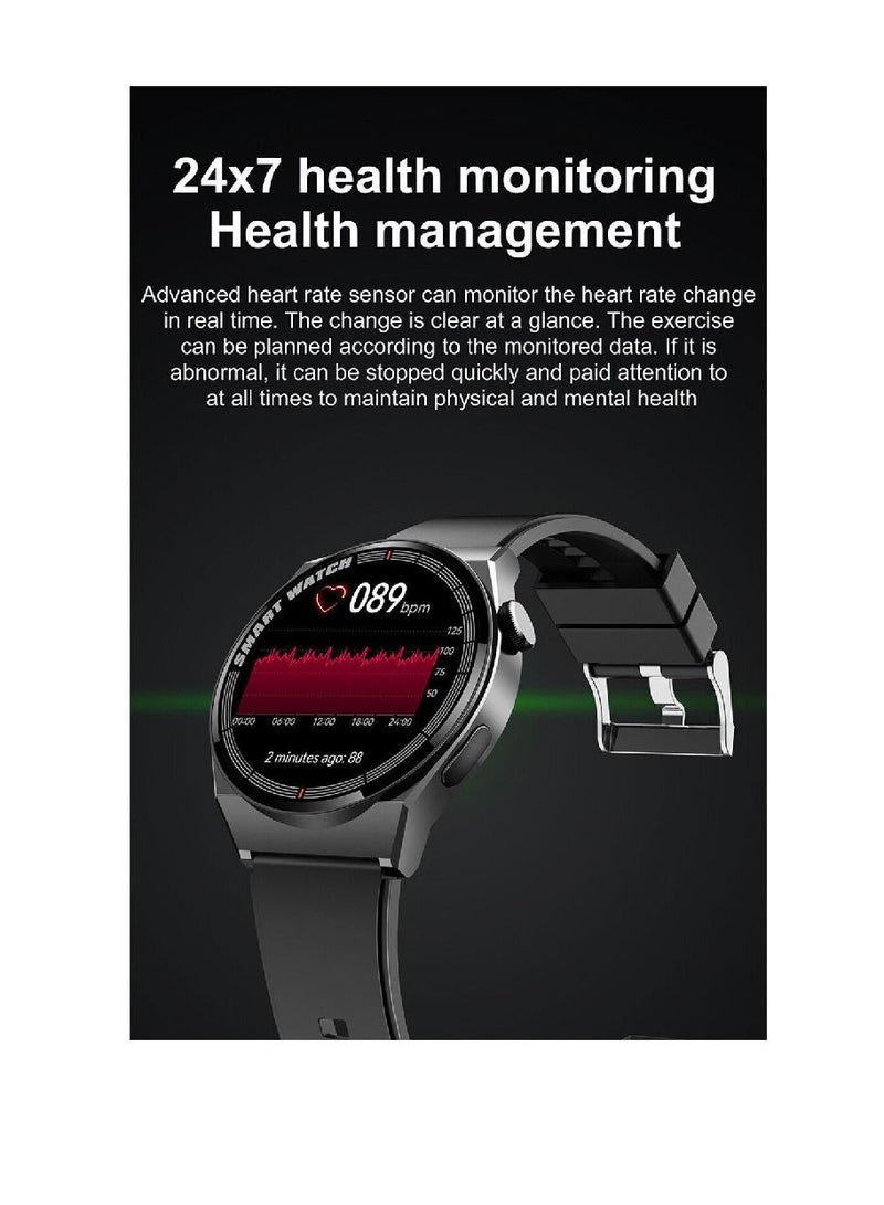 Zoom Plus Bluetooth Call Sports Fitness Tracker Heart Rate Monitor IP67 Waterproof Smartwatch For IOS Android Black - Image 4