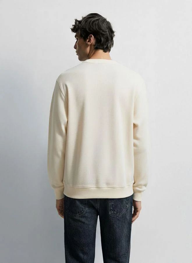 شركة المرآب الهندية Men Relaxed Fit Solid Crew Neck Full Sleeves Sweatshirt