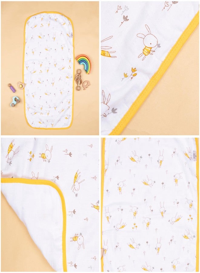 Tinycare Cotton Bath Towel for New Born Baby, Extra Soft Muslin Fabric Printed Towel for Kids/Toddler/Infants 33 x 19cm, Quick Absorbent, Reusable Bathing Towel (Yellow- Pack of 1) 0-12 Months - Image 4