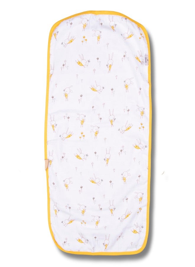 Tinycare Cotton Bath Towel for New Born Baby, Extra Soft Muslin Fabric Printed Towel for Kids/Toddler/Infants 33 x 19cm, Quick Absorbent, Reusable Bathing Towel (Yellow- Pack of 1) 0-12 Months - Image 1
