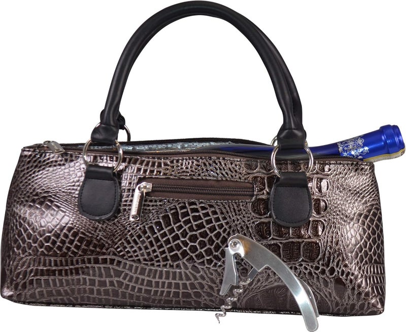 Primeware Wine Clutch Bag (Thermal Insulated) Trendy Women’s Carry Tote | Holds Red & White 750mL Bottles | Trendy Fashion | Incl. Portable Waiter-Style Corkscrew - Image 1