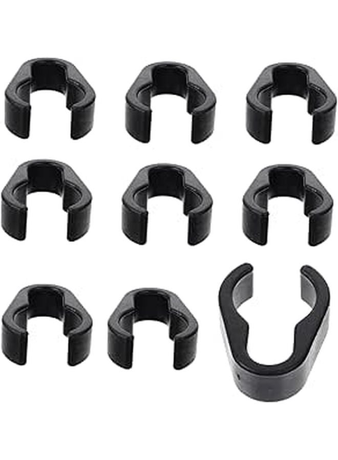 10 Pack Black Plastic Microphone Cable Clips For Mic Stand Cord Management Anti Tangle - Image 1