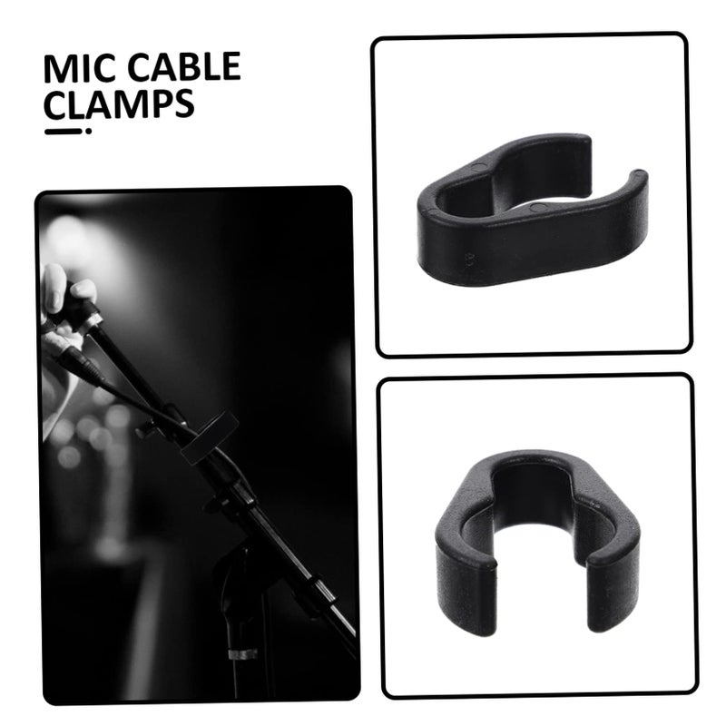 10 Pack Black Plastic Microphone Cable Clips For Mic Stand Cord Management Anti Tangle - Image 4