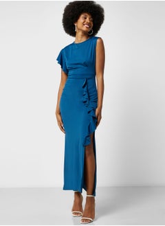 Ruffle Slit Dress