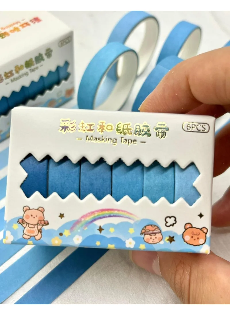 Kağıt Gemi Dükkan Paper Ship Shop Soft Blue Tones 6-Piece Washi Tape Set / Washi Tape / Bullet Journal / Scrapbook