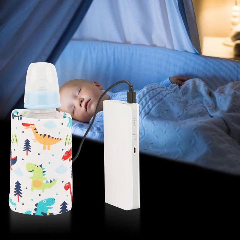 GOTOTOP Portable Milk Warmer Bottle Case with USB Charging Port for Baby Care (Dinosaur) - Image 3