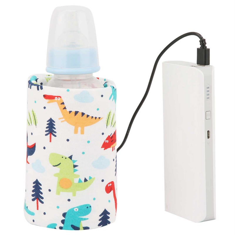 GOTOTOP Portable Milk Warmer Bottle Case with USB Charging Port for Baby Care (Dinosaur) - Image 1
